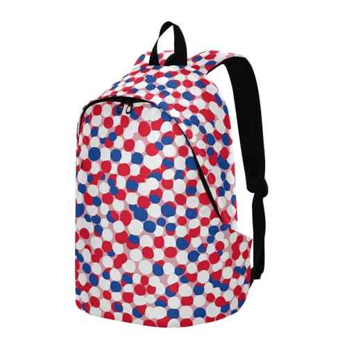 ALAZA Red Blue White Polka Dots Backpack Laptop Notebook Bag College Bag Bookbag Casual Travel Trip Daypack for Women Men Fits 15.6 Laptop2