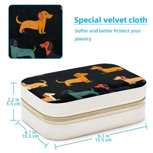 Boîte à bijoux teckel portable pour bagues et colliers - 5