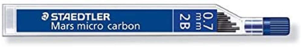 250 07-2B Mars Micro Refill Leads for Mechanical Pencils - 2B, 0.7mm (Box of 12 x Tubes of 12 Leads)