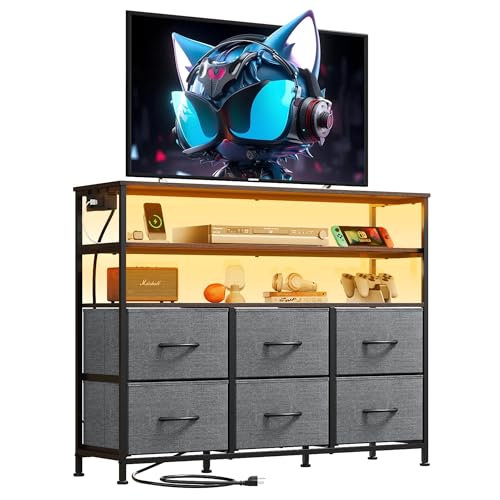 WLIVE Grey TV Stand for 40, 45 inch TV, Entertainment