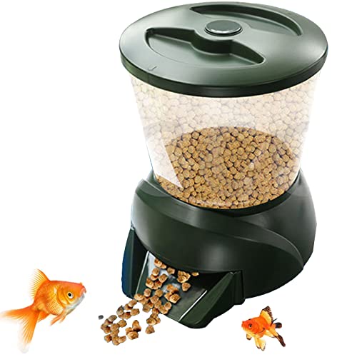 Alimentador Automático De Peces para Estanques De 4,25 L, De Gran Capacidad, Dispensador De Alimentación Programable Comedero Peces Automatico para Estanques De Jardín, Pecera, Acuario Cover