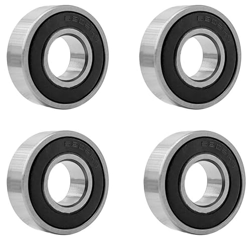 Image of 4 PCS 6202-2RS Deep Groove Ball Bearings. Double Rubber Seal Bearings 15x35x11mm, Pre-Lubricated and Stable Performance and Cost Effective
