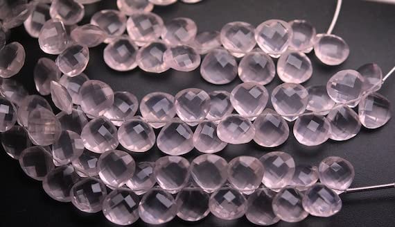 Quartz rose facetté briolette poire 8x12mm pierres assorties pour éviter les défauts