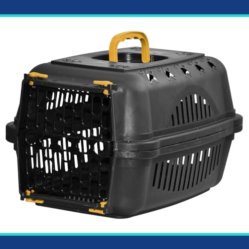 Caixa de Transporte para Cachorros e Gatos N.3 Black Amarelo, Transporte Pet Grande Falcon