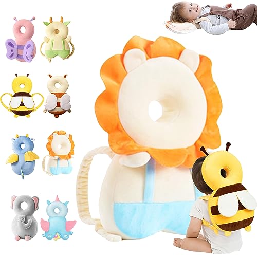 Image of Baby Head Protector Backpack, Baby Backpack Head Protection Pillow, Toddler Head Protection Pillow, Adjustable Child Safe Pad for Baby Learning Crawling (E)