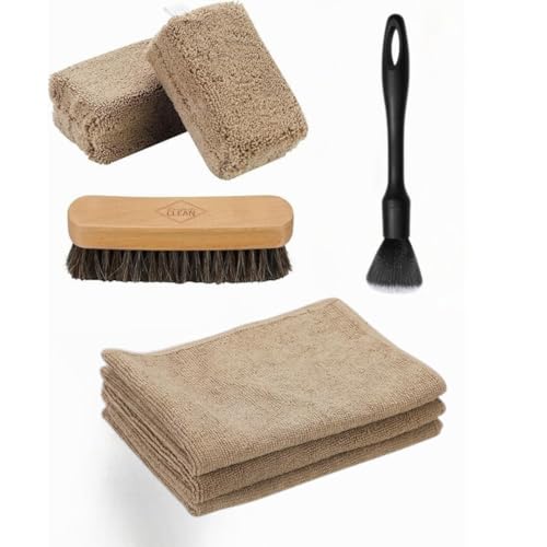 Kit de nettoyage intérieur voiture microfibre éponge brosse entretien