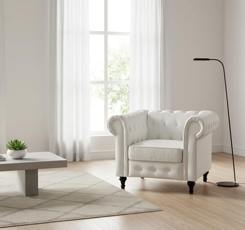 Sillón Cuero Sintético Blanco Plegable miniatura 3