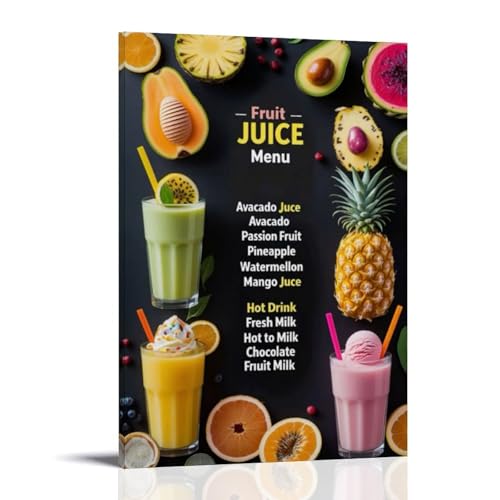 Juice Menu Living Room Wall Art 08x12inch (20x30cm)