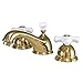 Kingston Brass KS3962PX Restoration Widespread Lavatory Faucet with Porcelain Cross Handle, Polished Brass, 8-Inch Adjustable Center