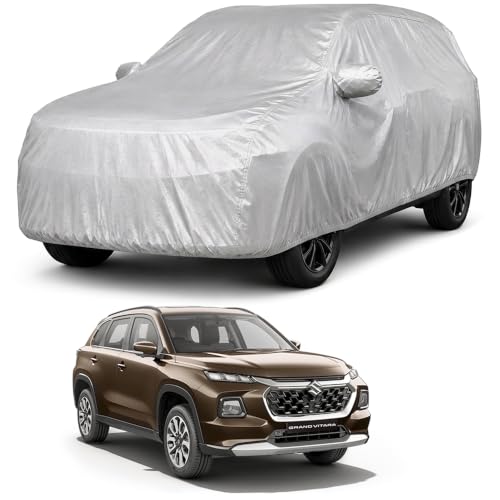 Image of Autofact Car Body Cover Compatible with Grand Vitara | Custom Fit Car Cover | 100% Water-Resistant| Triple-Stitched Lightweight Fabric | Dustproof | Indoor & Outdoor Use | Elastic Bottom