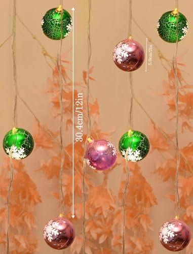 Image of Homesake Multicolor Ball Glossy String Lights (14 LED Bulbs), Attractive Fairy Christmas Lights for Decoration Home, Corner Christmas Tree, Festive Decor, Led Lights for Decoration, Party-4.5 Metres