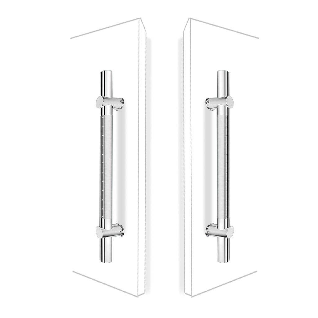 Poignée de porte en acier inoxydable noir push-pull en H dos à dos