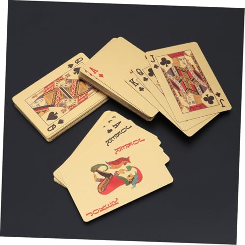 GALPADA Pokerkarten aus Kunststoff Goldfarben Flexibles Spielkartendeck für Reisen und Pokerpartys – Bild 8