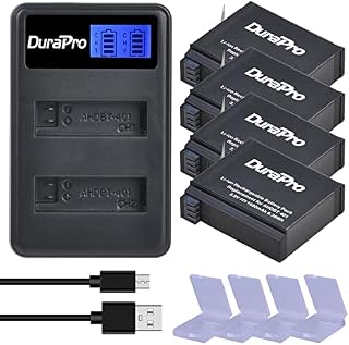 DuraPro Batteries AHDBT-401 (4Packs) 1500mAh + LCD Dual USB Charger for Gopro 4 Battery Gopro Hero 4 Black/Silver Camera Batteries