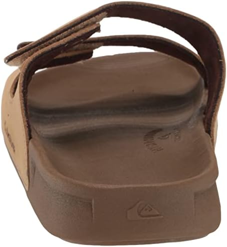 Quiksilver Men's Rivi Leather Double Adjust Slide Sandal, TAN 1, 8 | Image 2