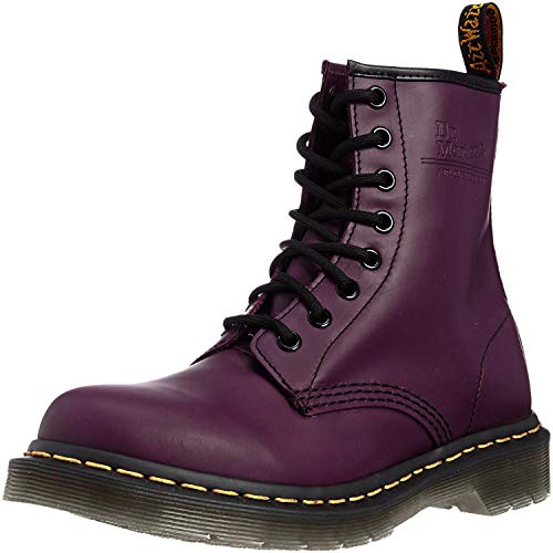 Dr. Martens, Women’s 1460 Original 8-Eye Leather Boot, Purple Smooth, 8 US Women