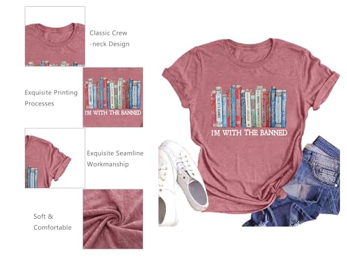Image of Books Shirts for Women Reading T-Shirt Book Lover Tops Funny Readers Gifts Clothes Casual Librarian Tees