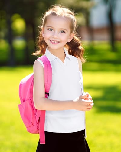 Auranso Girls Sleeveless Polo Shirts V-Neck Golf Tennis T-Shirts with Collared Quick Dry Tank Tops2