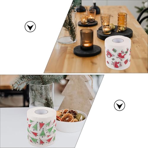 Papel higiénico de Navidad con estampado festivo y gran poder de limpieza para baño 6