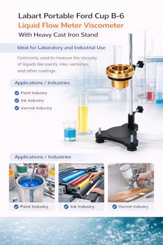 Image of Labart Portable Ford Cup B-6 Liquid Flow Meter Viscometer With Heavy Cast Iron Stand (B6)