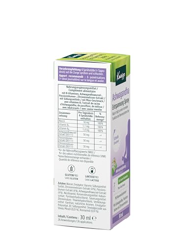 Kneipp Ashwagandha Entspannung Spray - Für innere Harmonie - Nahrungsergänzungsmittel - 30 ml