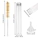 DEPEPE 18pcs 115ml Clear Flat Plastic Test Tubes with Screw Caps 30 x 180mm with 3 Funnels and 1 Brush, Large Test Tubes Containers for Bath Salt Candy Storage