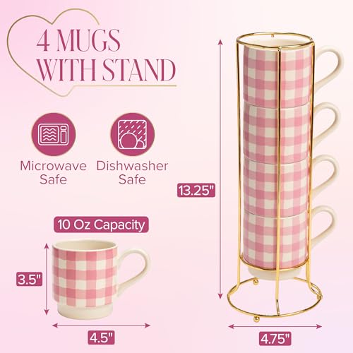 Set de 4 Mugs Paris Hilton con Rack Dorado miniatura 4
