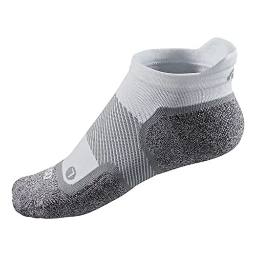 Road Runner Sports R-Gear OS1st Wide Ultimate Performance No Show Socks for Men and Women, White, L, (3 Pairs)3