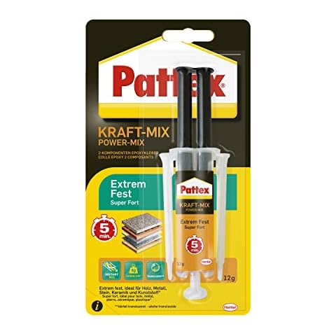 Pattex Kraft-Mix Extrem Fest, extrem starker Epoxidharz Kleber mit hoher Endfestigkeit, Modelliermasse für fast jedes Material, transparente Knete, 1x12g Cover