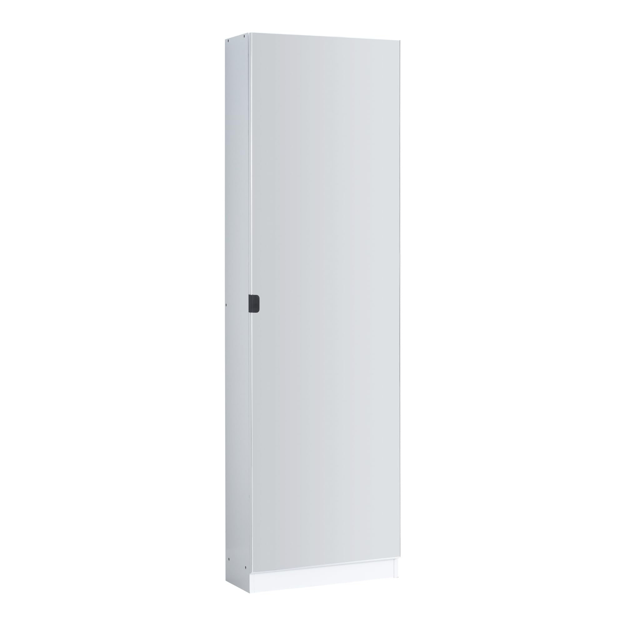 [en.casa] Zapatero Meura Organizador de Calzados con 5 Bolsillos para 10 Pares Puerta con Espejo Aglomerado y Efecto Lana 160 x 48 x 20 cm - Blanco