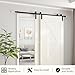skysen 6FT Heavy Duty Sliding Barn Door Hardware Single Track Bypass Double Door Kit Black(Bypass I Shape-1)