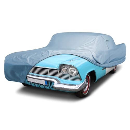 Image of iCarCover Premium Car Cover for 1956-1958 Plymouth Plaza 2-Door, 4-Door Sedan Heavy Duty Waterproof All-Weather Automobiles Custom Fit Indoor Outdoor UV Snow Protection Covers with Straps and Bag
