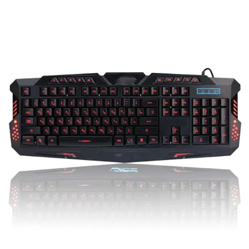 Teclado gaming silencioso con retroiluminación arcoíris LED y panel de metal resistente 2