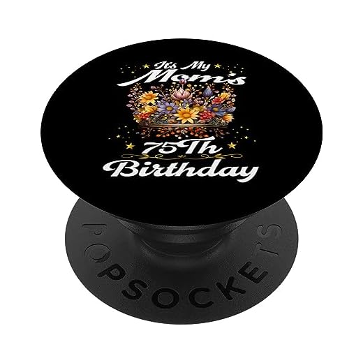 Es la corona de 75 cumpleaños de My Mom's Flowers PopSockets PopGrip Intercambiable