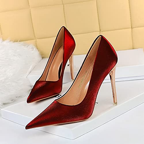 Hanfike Wedding Party Shoes for Women Satin High Heel Pumps3