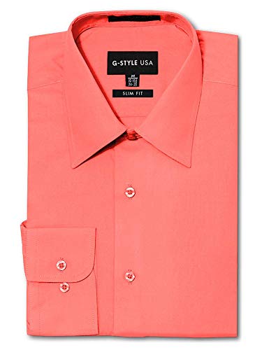 G-Style USA Men's Slim Fit Long Sleeve Dress Shirt
