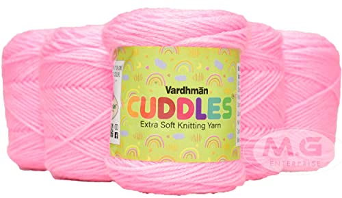 Image of Vard Hman 100% Acrylic Wool Deep Pink 3 PC Baby Wool Ball Hand Knitting Wool /Art Craft Soft Fingering Crochet Hook Yarn-D Art-ADDA