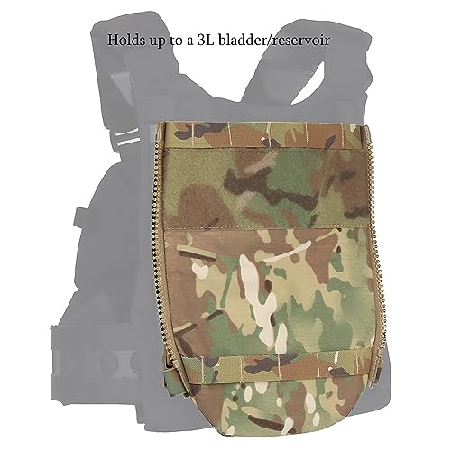 GYDEHUTJ JPC Back Panel Water Bag,3L Water Hydration Carrier Zip On Back Panel Banger for MOLLE Hunting Tactical Airsoft Vest