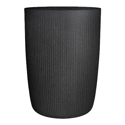 Scheurich Linetto High 54, wysokie naczynie/donica na kwiaty, okrągła, kolor: Stony Black, wyprodukowana z tworzywa sztucznego pochodzącego z recyklingu, do użytku na zewnątrz