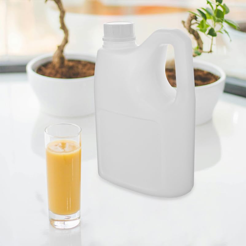 BESTYASH Pichet de Stockage de Jus 2L avec Poignée Bouteilles Vides en Plastique Récipient Polyvalent pour Miel Sirop Jus Usage Domestique et Commercial Lot de 2