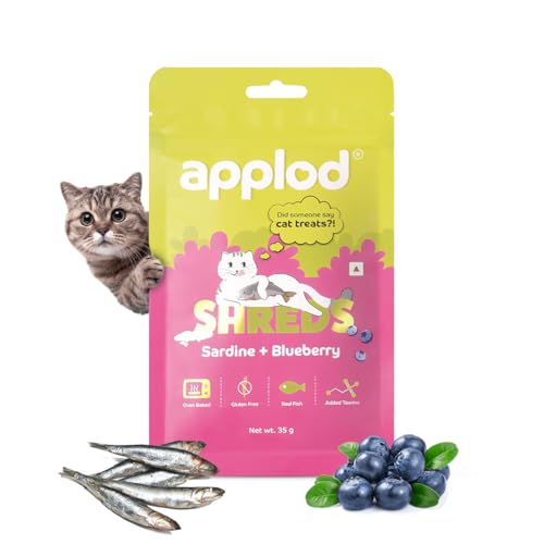 Image of Sardine with Blueberry Soft Cat Treats for Kittens & Adult Cats | Made with Real Sardine | Grain-Free Protein-Rich Snacks with Taurine & No Fillers | 35g