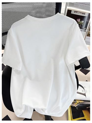 COZYEASE Girl's Cheery Print Graphic Tees Crewneck Short Sleeve Summer T-Shirt Cute Y2k Top2