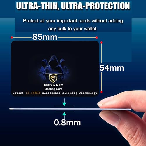 SaiTech IT 5 Pack RFID Blocking Card NFC Contactless Debit/Credit Card ATM Passport Protector ideal for Men & women slim perfectly fit in wallet (Blue Printed)2