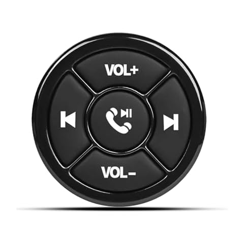 Jaesien Wireless Bluetooth 5.0 Media Remote Control,Car Steering Wheel Control Remote,Driving Cycling Music Controller Connect for Phone and Tablet with Mount Cover