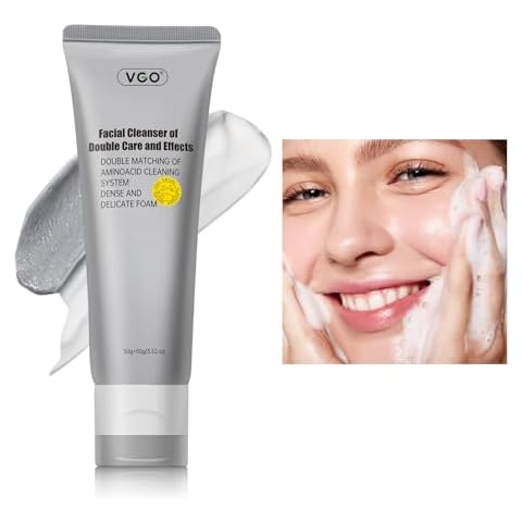 VGO Facial Cleanser, Daily Face Wash of Double Care and Effects, Cleansing Mud Mask & Amino Acid Cleansing Double Tube in 1 Gentle Face Cleanser, 3.52 Oz Cover