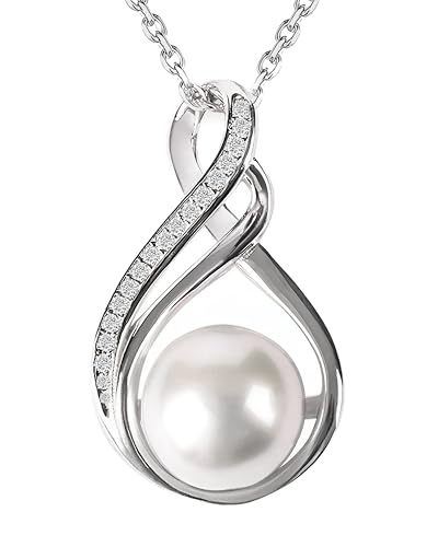 Gifts For Wife Wedding Anniversary - Mothers day gifts - AAA+ Real Pearl Necklaces For Women (18k Gold Plating 925 Sterling Silver) Mothers day necklace ideas Birthday Freshwater Pearl Necklace
