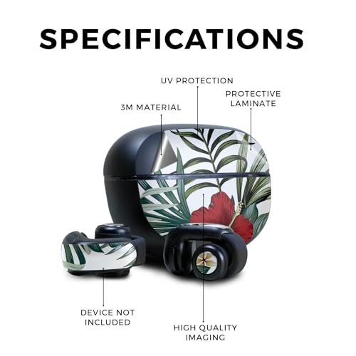Image of Skin Compatible with Bose Ultra Open Earbuds - Tropical Hibiscus - Premium 3M Vinyl Protective Wrap Decal Cover - Easy to Apply | Crafted in The USA by MightySkins