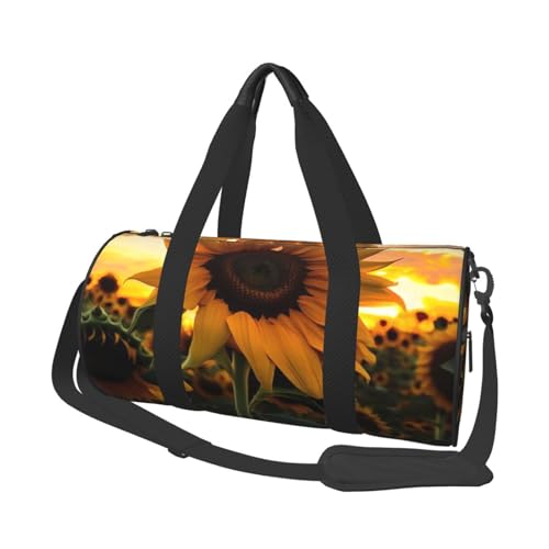 Farm Sunflower Duffle Bag for Men Women - Carry on Overnight Bag Travel Duffel Tote Bags Yoga Gym Bags Waterproof Weekender Bag Large Luggage Bag with Adjustable Strap