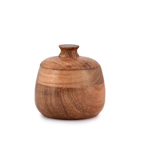 Nirman KC606-N Jewelry Box Unique Artisan Traditional Hand Carved Acacia Wood Wooden Keepsake Box Gift thumb #1