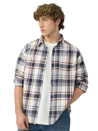 Image of The Souled Store Plaid: Black /Blue /Red Checks Long Sleeve Collared Neck Button Down Cotton Relaxed Fit Shirts for Men and Boys - Classic and Casual Wardrobe Essentials